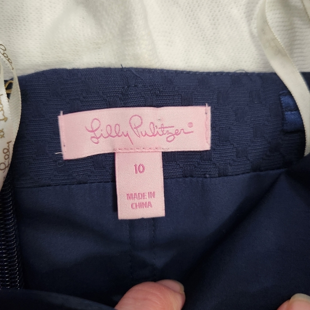 Lilly Pulitzer Demi convertible dress navy embroidered glam size 10 - Picture 6 of 12